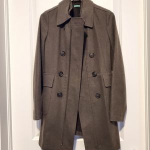 UNITED COLORS OF BENETTON Double Breasted Zip Button Wool Coat US 10 / EU 40